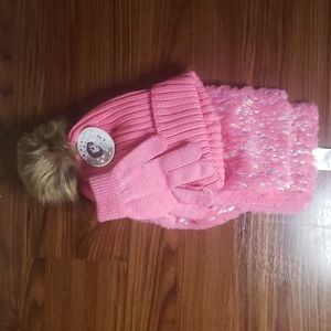 Girls Hat, Scarf, and Gloves Set